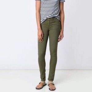 RAG & BONE Women's Green Mid Rise The Skinny Jeans in Distressed Fatigue 26